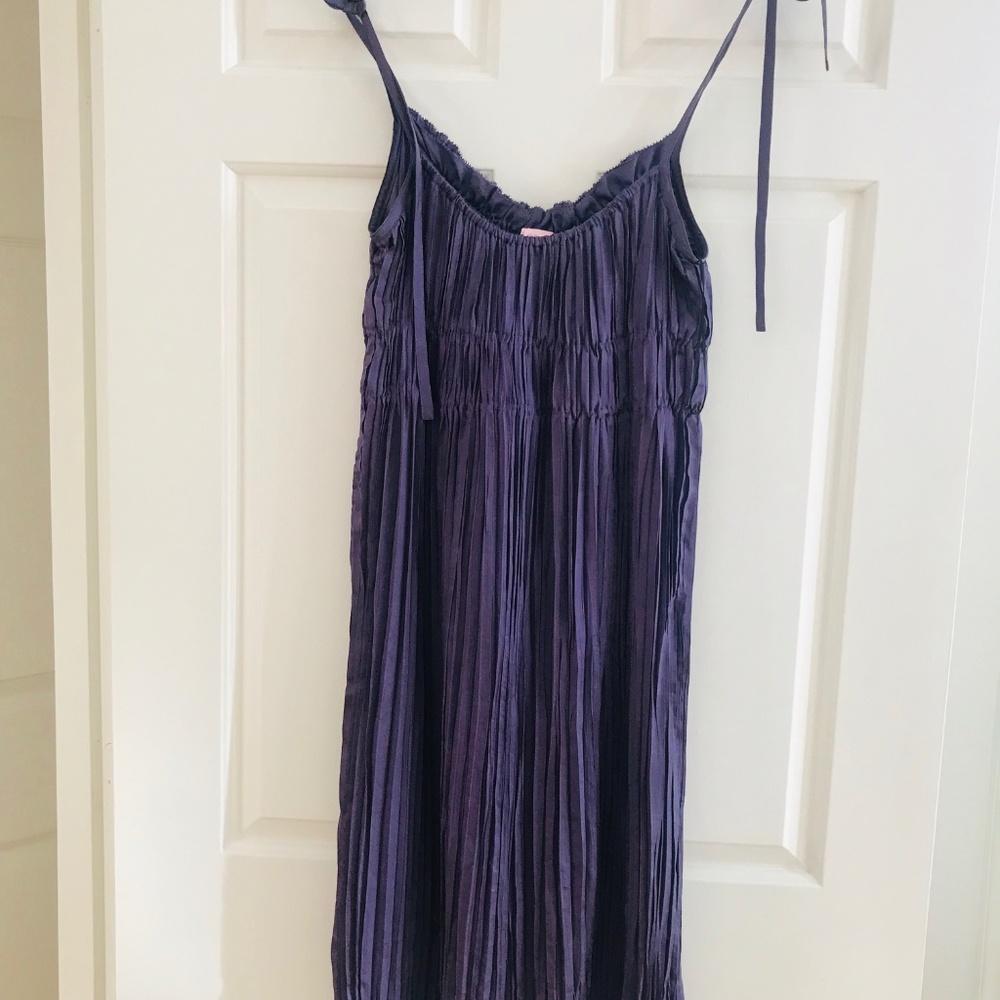 Escada purple pleated dress